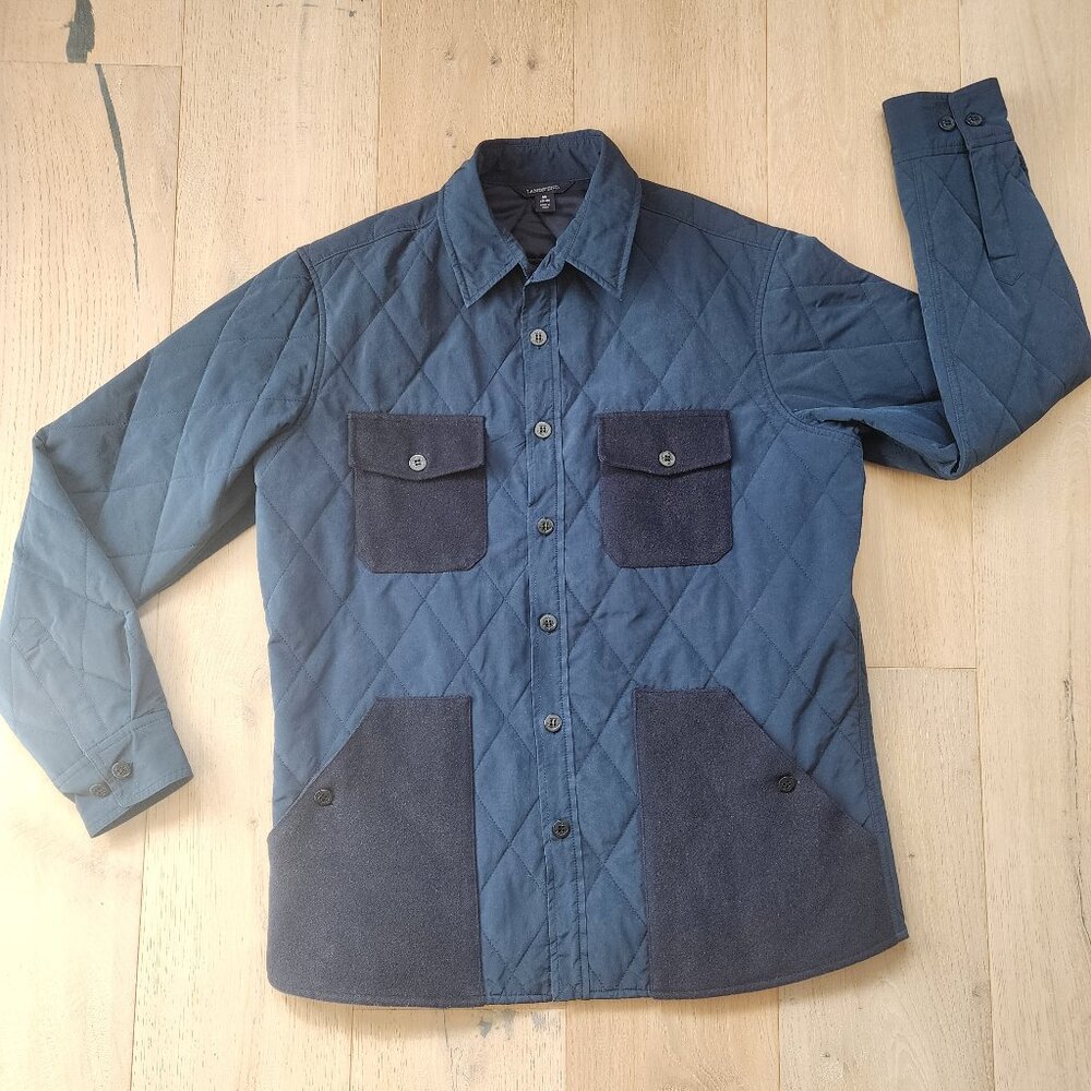 Lands' End Navy Quilted Jacket Size Mens Medium
